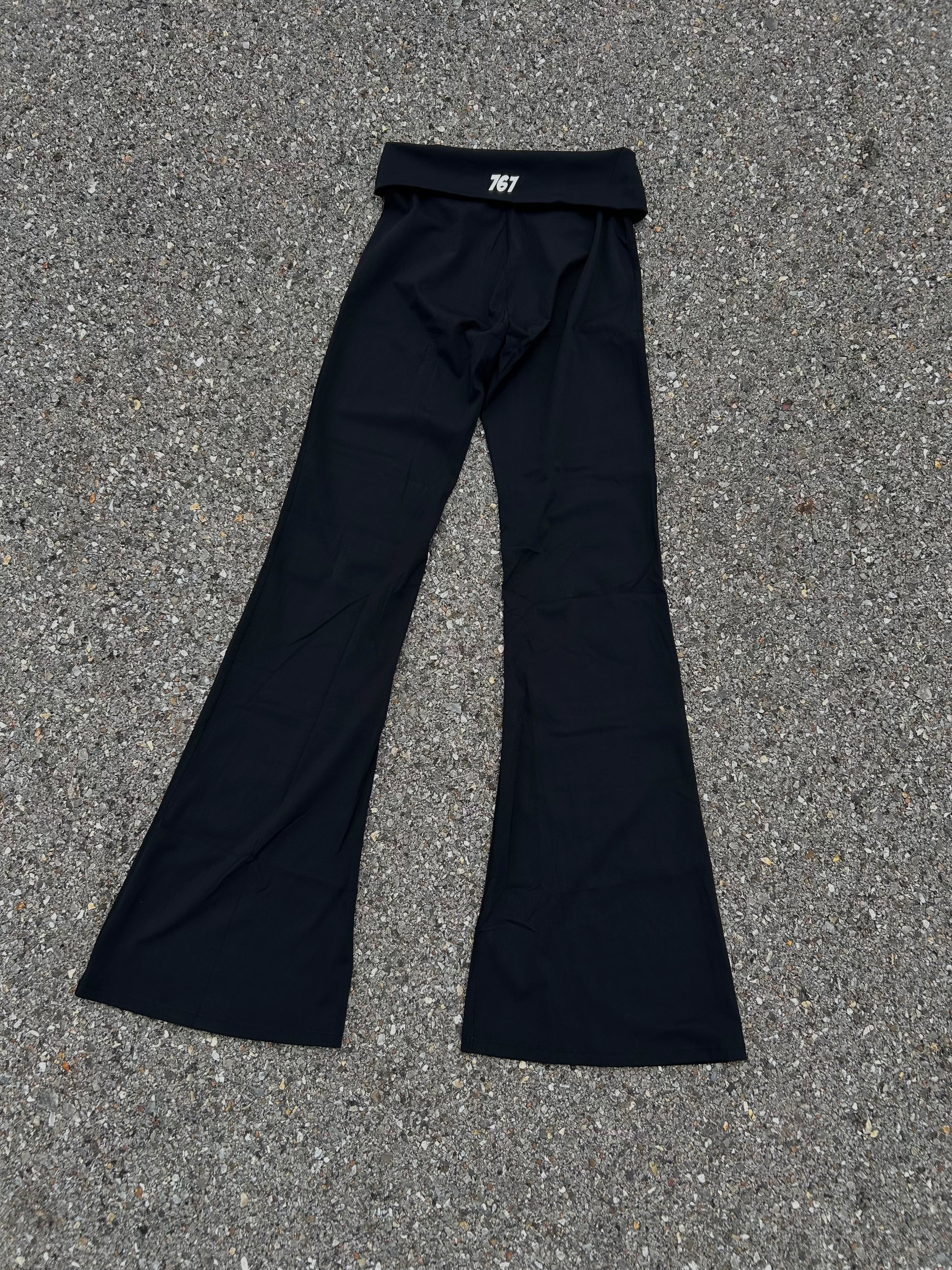 Black High-Waist Flare Leggings