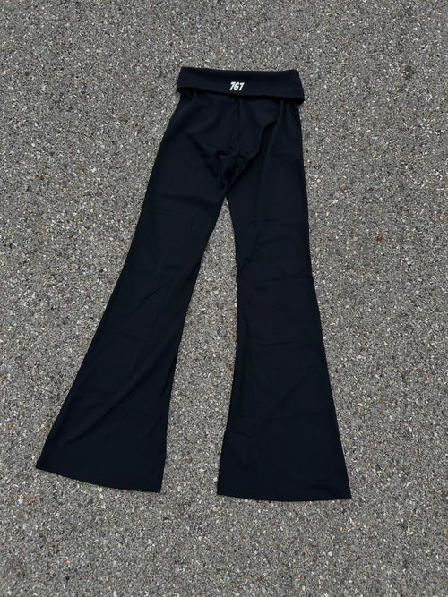 Black High-Waist Flare Leggings