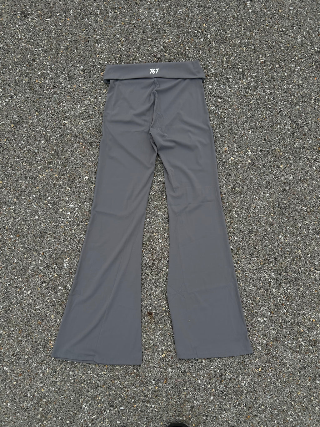 Grey High-Waist Flare Leggings