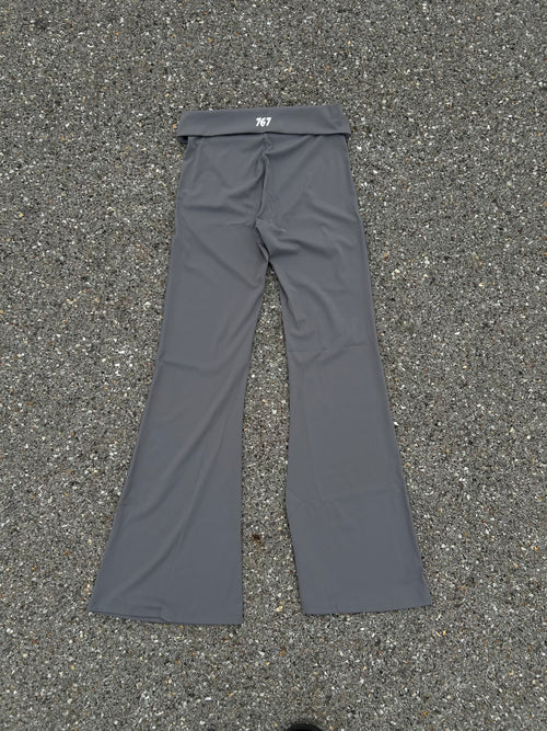 Grey High-Waist Flare Leggings